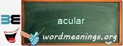 WordMeaning blackboard for acular